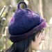 Mauve and purple felted hat pixie style merino wool,  wet felted,  handmade in france felt hat.