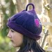 Mauve and purple felted hat pixie style merino wool,  wet felted,  handmade in france felt hat.