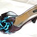 Turquoise Black Rose Flower Hair clip, Sash clip or brooch for Prom Weddings and more