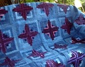 Quilt Indigo and  Violet Garden