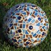 Mosaic Garden Sphere Made from a Recycled Bowling Ball