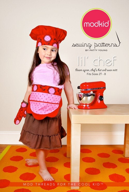 Modkid Boutique Lil' Chef Pattern Free Shipping with Fabric Purchase