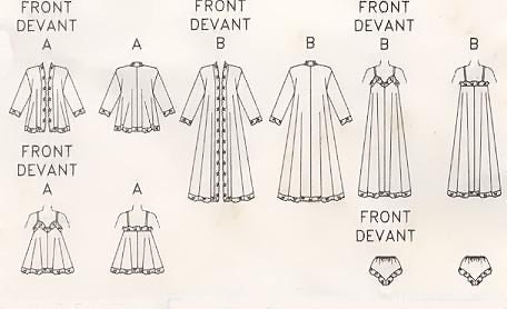 332 EASY VINTAGE VOGUE LINGERIE PATTERN ROBE GOWN BED