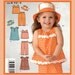 305 Girls Easy Dress, Top, Pants & Hat, Childs sizes 1/2, 1, 2, 3, 4 Sewing Pattern, Uncut Simplicity 2684