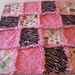 Pink and Green John Deere Baby Girl Rag Quilt Blanket