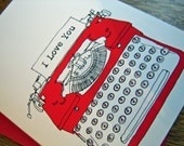Typewriter - Love Note Card