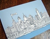 Philadelphia Skyline - postcards, set of 5