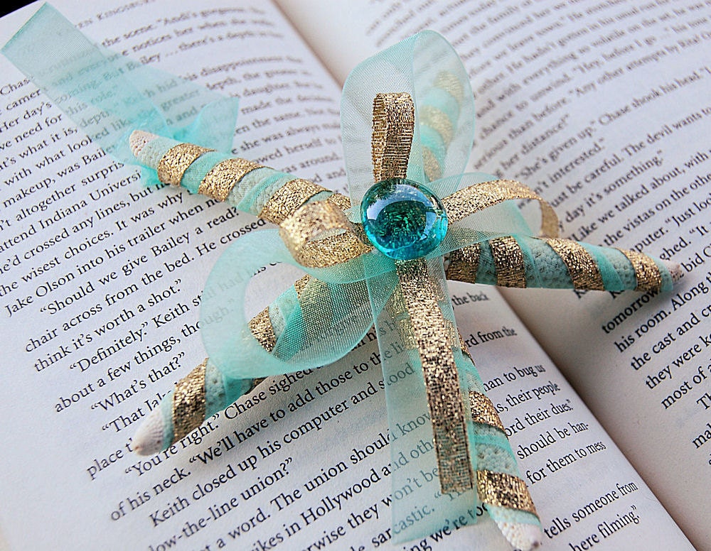 Tiffany blue and Gold starfish ornament