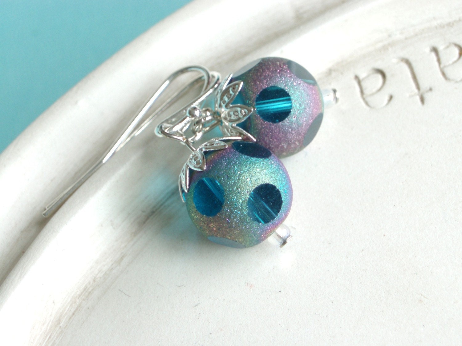 Handmade Beaded Earrings - Moonglow Earrings