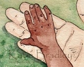 Small and Large Hand 5x7 adoption print