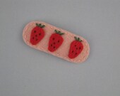 Strawberries Soft Pink Wool Felt Hair Clip