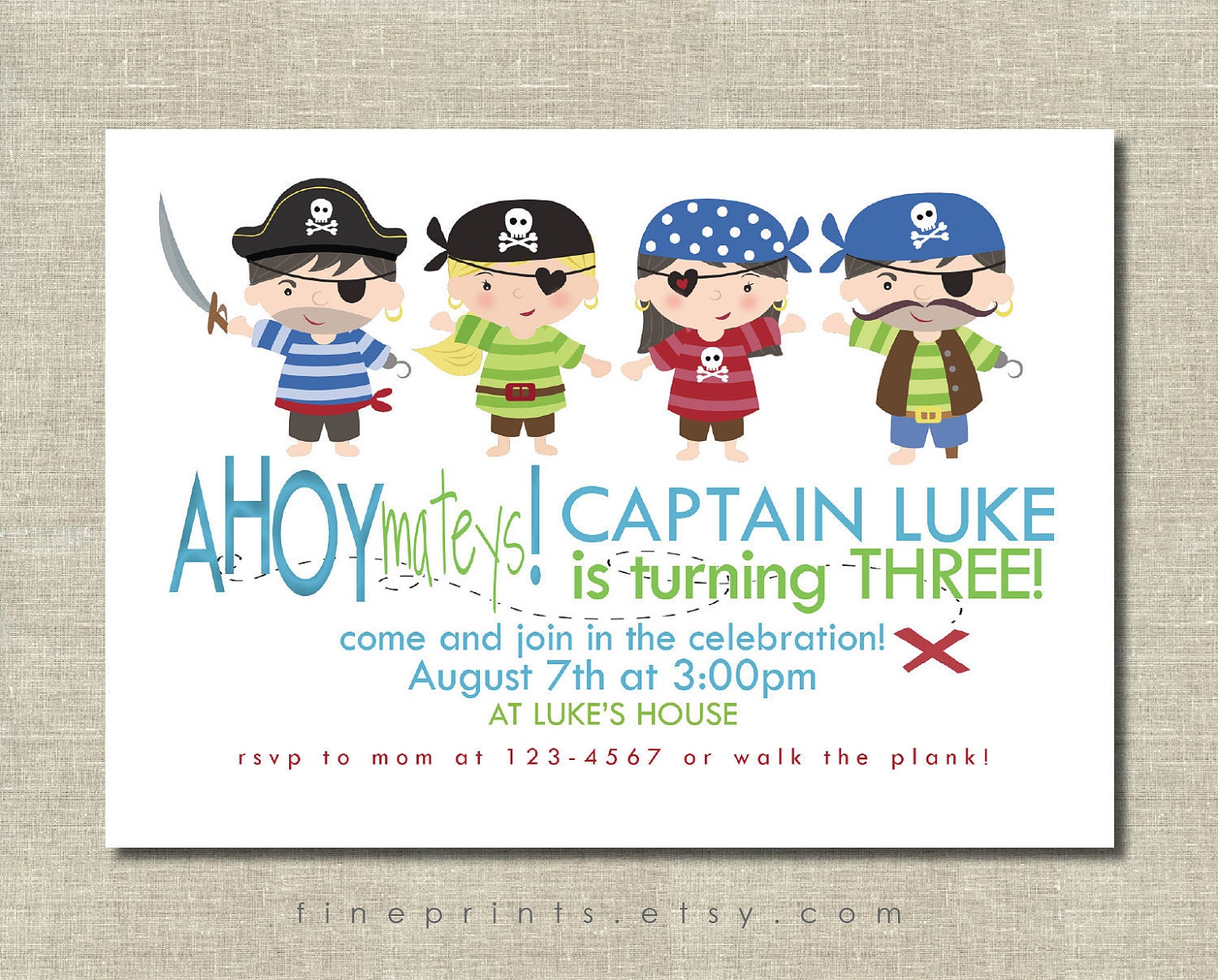 pirate party invitation