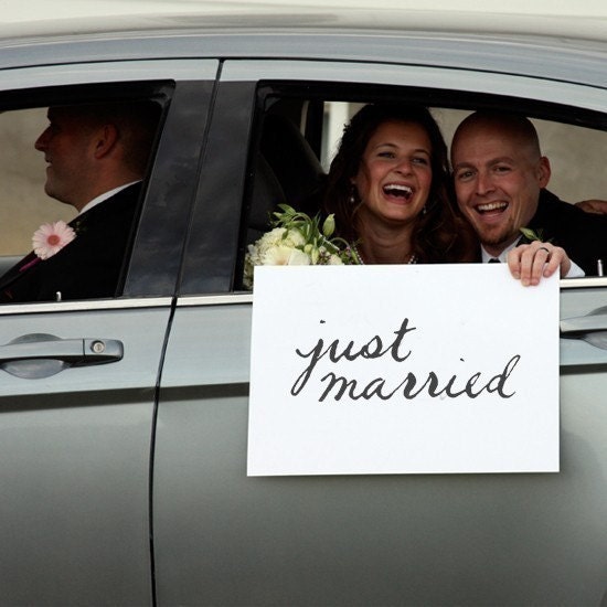 thank you AND just married wedding signs