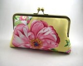 Pink Flower  - Silk Lined Clutch Bag