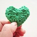 Crochet Mini Heart Pin (small) - St. Patrick's day edition, Irish green