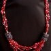 Ruby Red Bib Necklace Showy Scarlet Scattered Hearts OOAK Favoriteblings Multistrand Knockout
