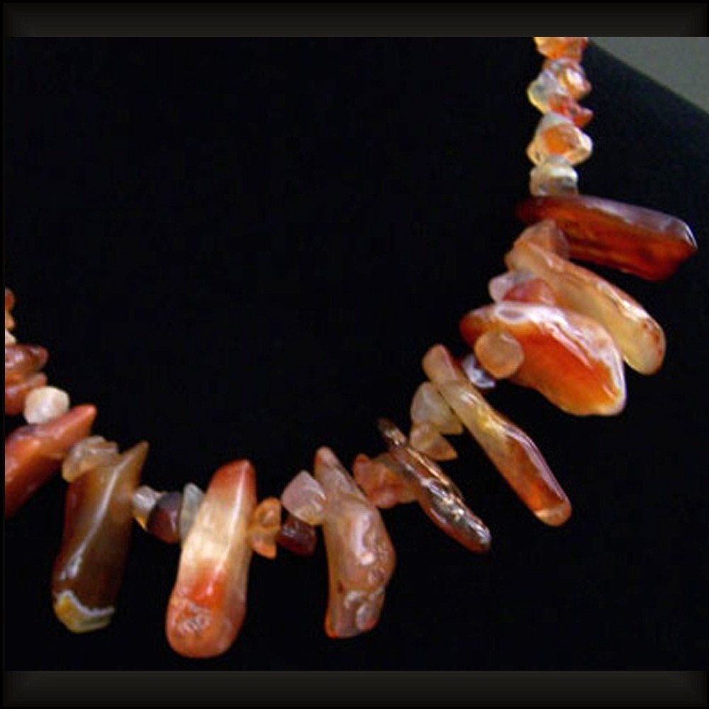 Hot Carnelian Necklace Choker OOAK Jumbo Carnelian Slices Massive FavoriteBlings Head Turner