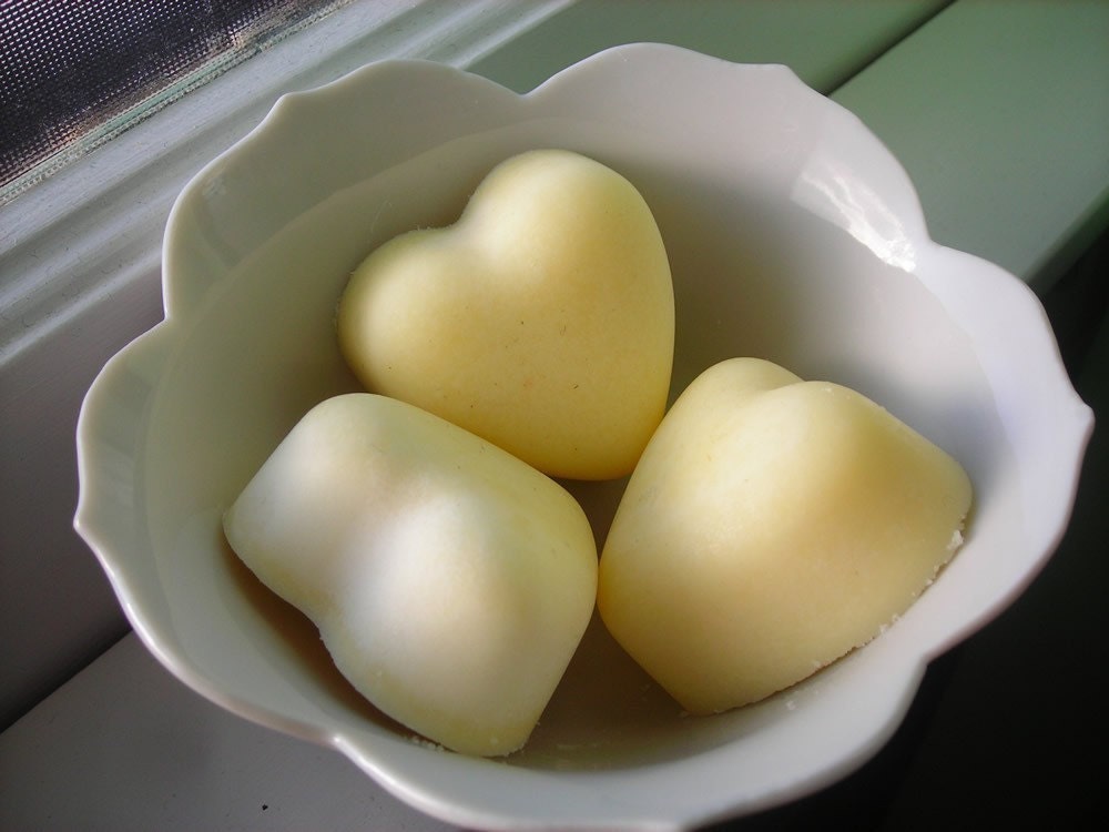Heart Shaped Cocoa Butter Massage Bars with Lavender Essential Oil - Vegan