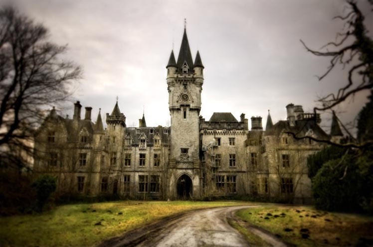 8x12 - Neglected Beauty, Fine Art Print, Abandoned Building, Belgium Architectural, landscape, nature color photography "Chateau Miranda"