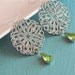 Silver Filigree Peridot Jewel Earrings