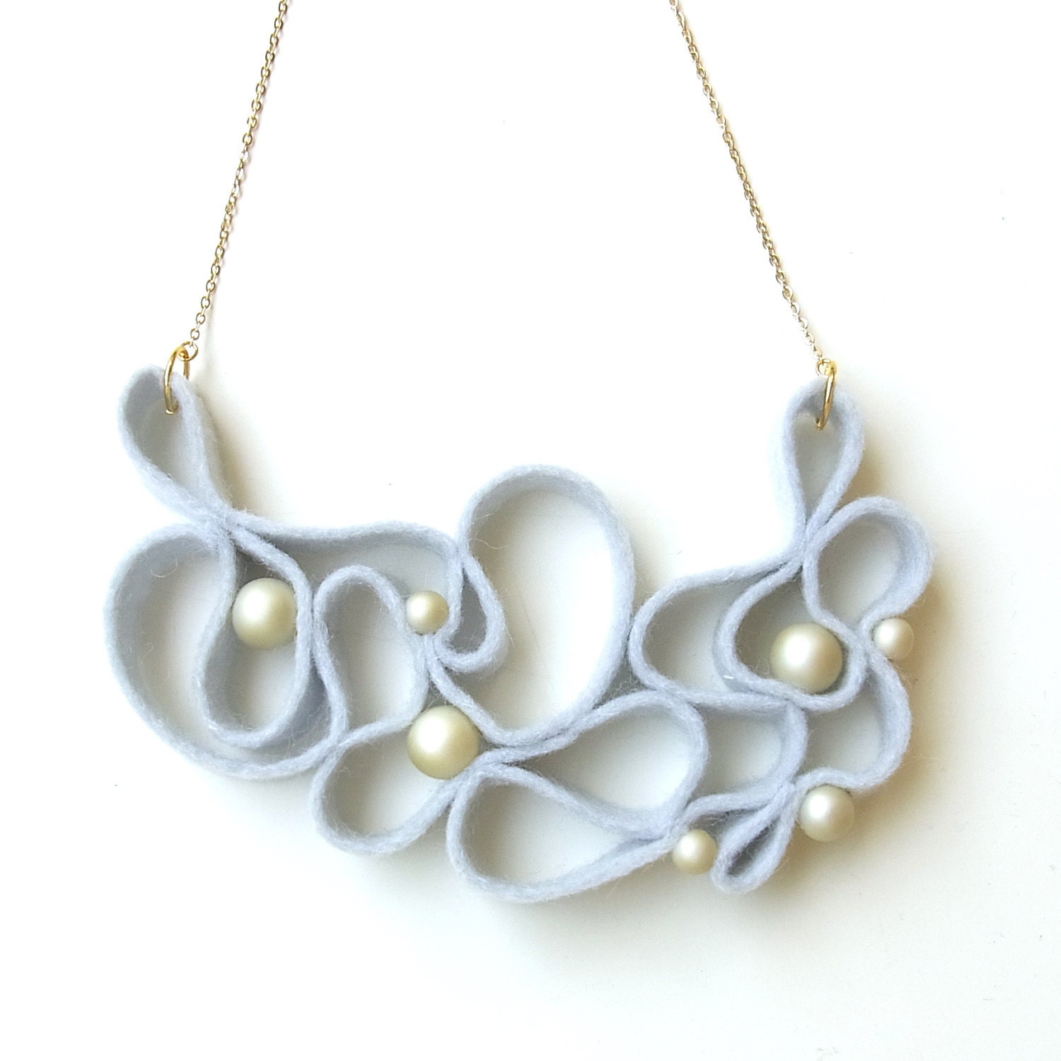 Kune Felt Necklace - Light Gray