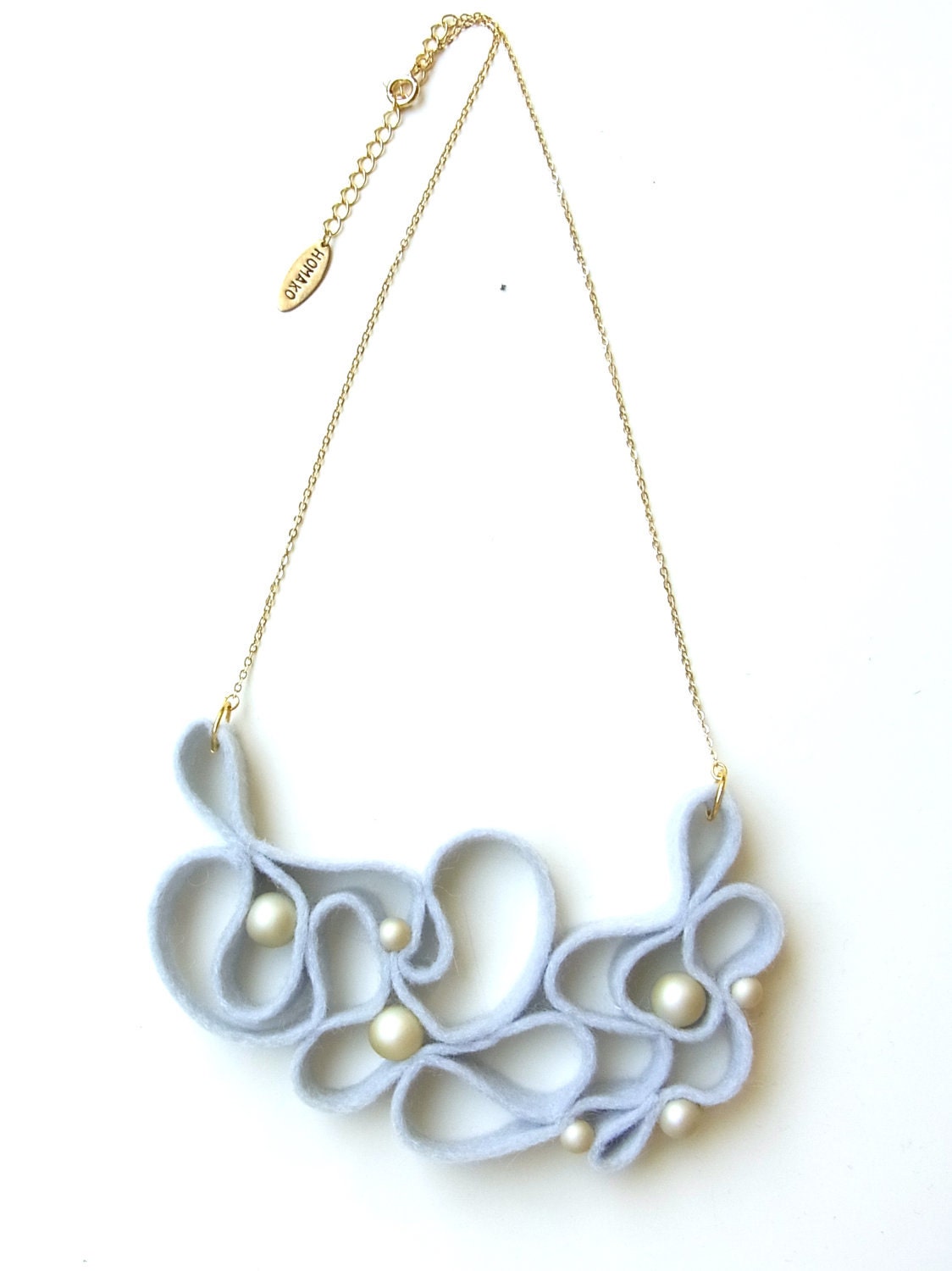 Kune Felt Necklace - Light Gray