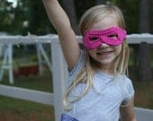 bright pink superhero mask for toddlers by yourmomdesigns