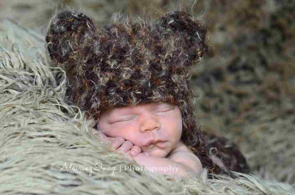 Brown Fuzzy Bear Hat Newborn 3m 6m Baby Boy Girl Photo Prop Animal Custom Made Gender Neutral Halloween CHRISTMAS SUPER SOFT - NitaMaesGarden
