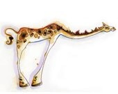 Giraffe Greeting Card // Blank Illustrated Animal Friendship Birthday Anniversary Mothers Day Gift Card 4" x 6"