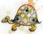 Turtle Greeting Card // Blank Illustrated Animal Friendship Birthday Anniversary Mothers Day Gift Card 4" x 6"