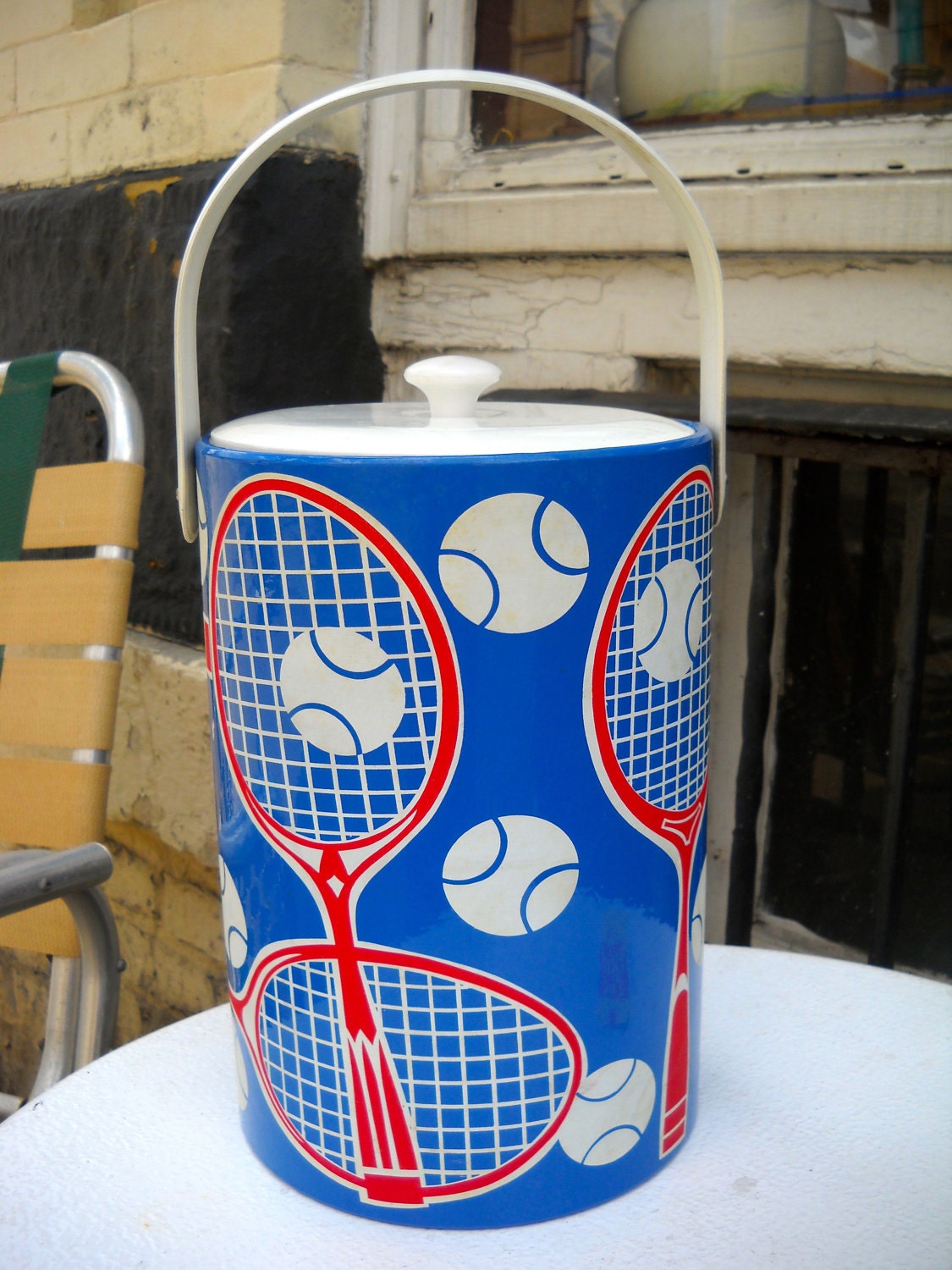 1960s Georges Briard Signed Tennis Racquet Ice Bucket