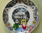 Tourist family at The White House plate