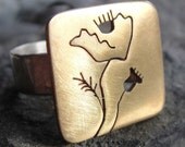 Poppy Cutout  Square Ring