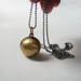 Reserve Listing for Maren -- Ball Locket Long Necklace in Vintage Brass - Circa Series