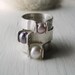 Pretty in Pink -- Pastel Pink Pearl Rivet Ring -- Genuine Cultured Pearl