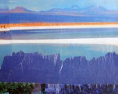 Blue Landscape, 7x5 ORIGINAL COLLAGE ART
