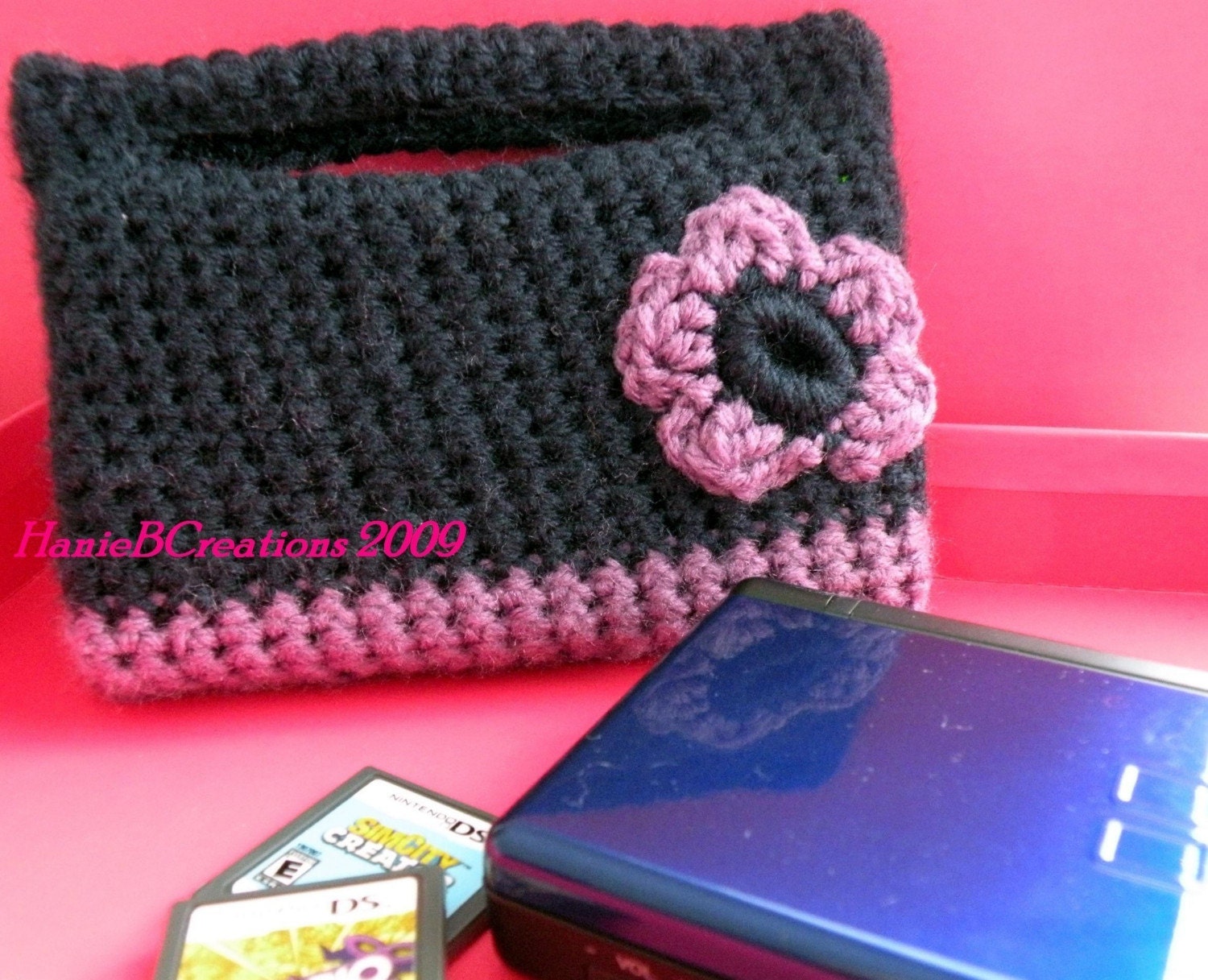 Crochet Pattern PDF for Nintendo DS Lite -Case for Girls with Flower
