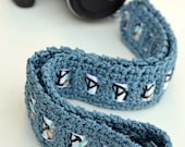 Custom Camera DSLR Neck Strap, Point and Shoot, Nikon, Canon,  Peace & Love Symbol, Hand Crochet