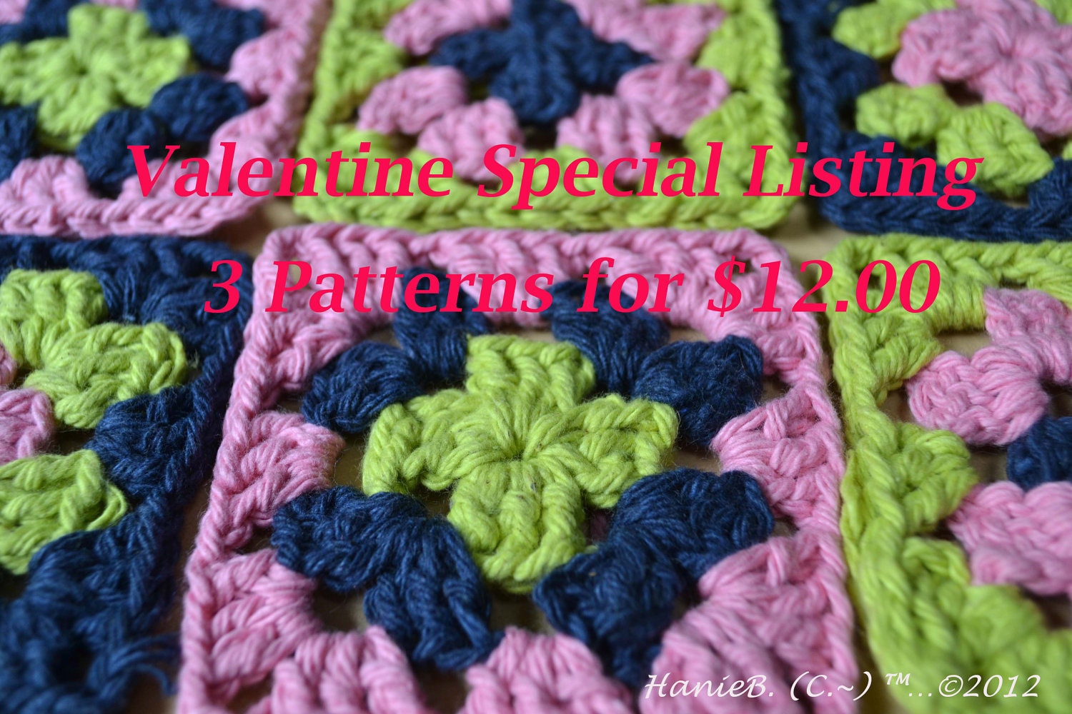Buy 3  CROCHET PATTERNS PDF for 12