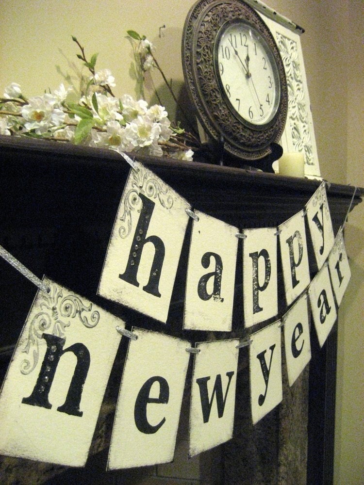HAPPY NEW YEAR Double Banner Garland Sign