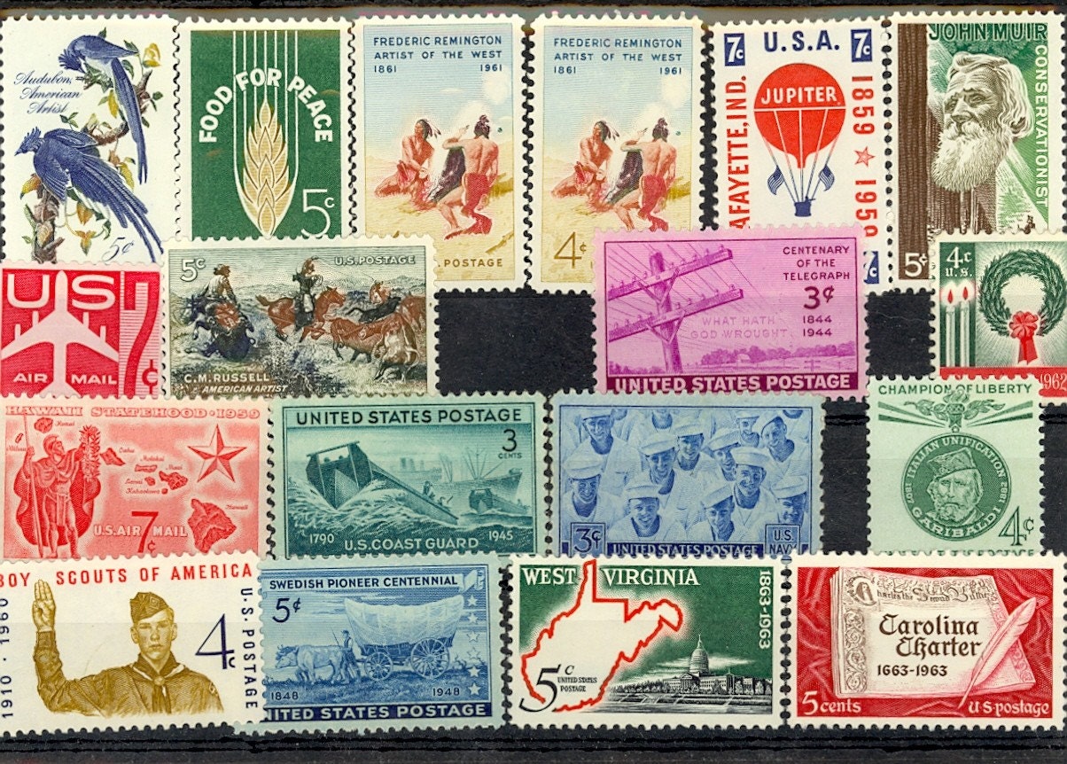United States Mint Postage Stamps Lot 3 by Pikurpie on Etsy