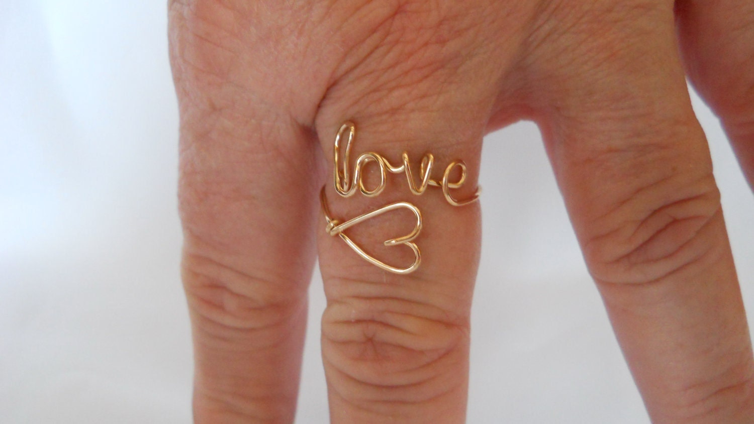 LOVE RING or name ring with heart