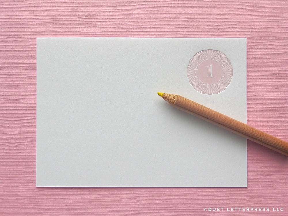 letterpress wish cards for the birthday girl
