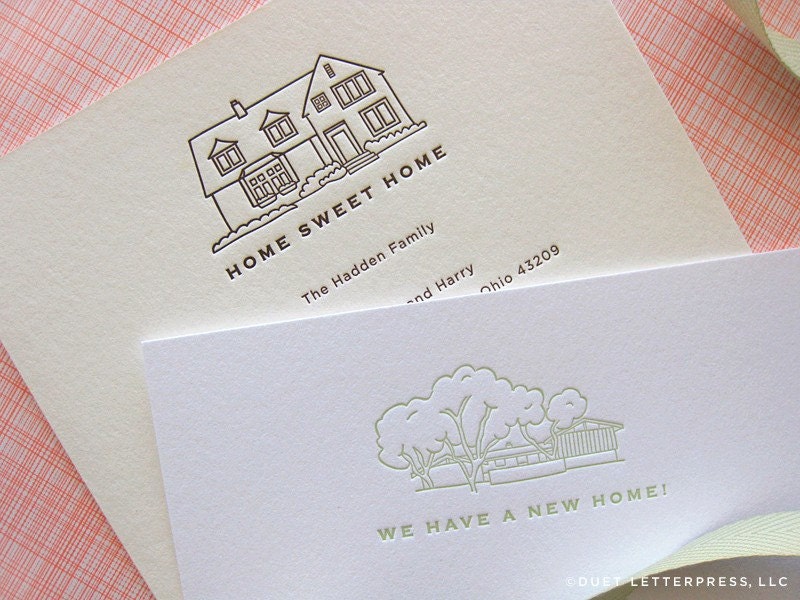 custom letterpress moving announcements