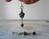 Little Flower Bloom Lapis Lazuli Sterling Silver Earrings. Clearance