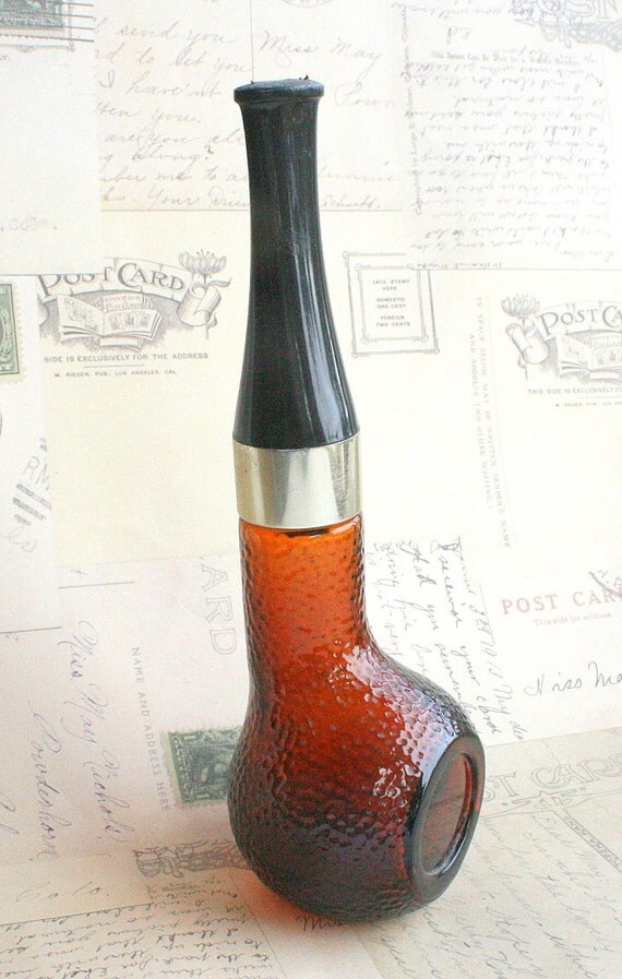 Vintage Mens Pipe Cologne Bottle Brown by CamanoIslandVintage