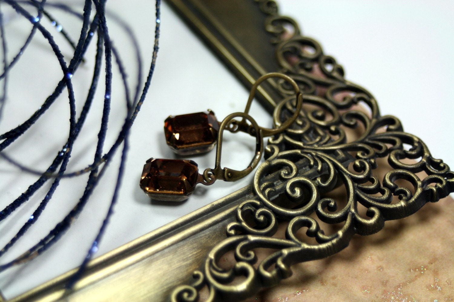 Sienna Sweet Topaz Swarovski Vintage Estate Rhinestone Earrings