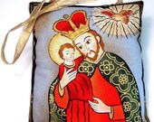 St. Joseph and Baby Jesus- Mexican Folkloric Ornament