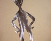 Space Alien Extraterrestrial Roswell Metal Lawn Yard Art Garden Decor Stake UFO Crash Site Plant Spike Galaxy Area 51 Outdoor Ornament