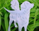 Angel Lab Labrador Retriever Metal Lawn Decor Yard Art Plant Stake Garden Spike Outdoor Patio Ornament